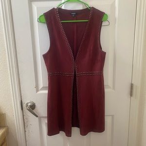 70’s Style Burgundy Suede Vest